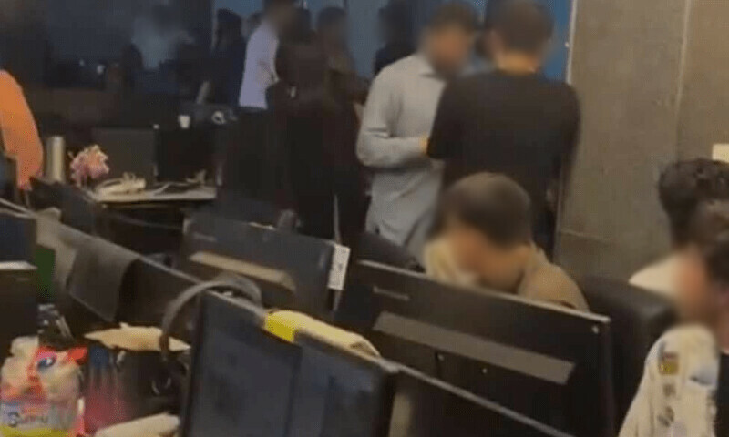 The National Cyber Crime Investigation Agency (NCCIA) on Monday conducted a successful raid on an illegal call centre in Islamabad and arrested five foreign nationals, according to a press release. — Screengrab