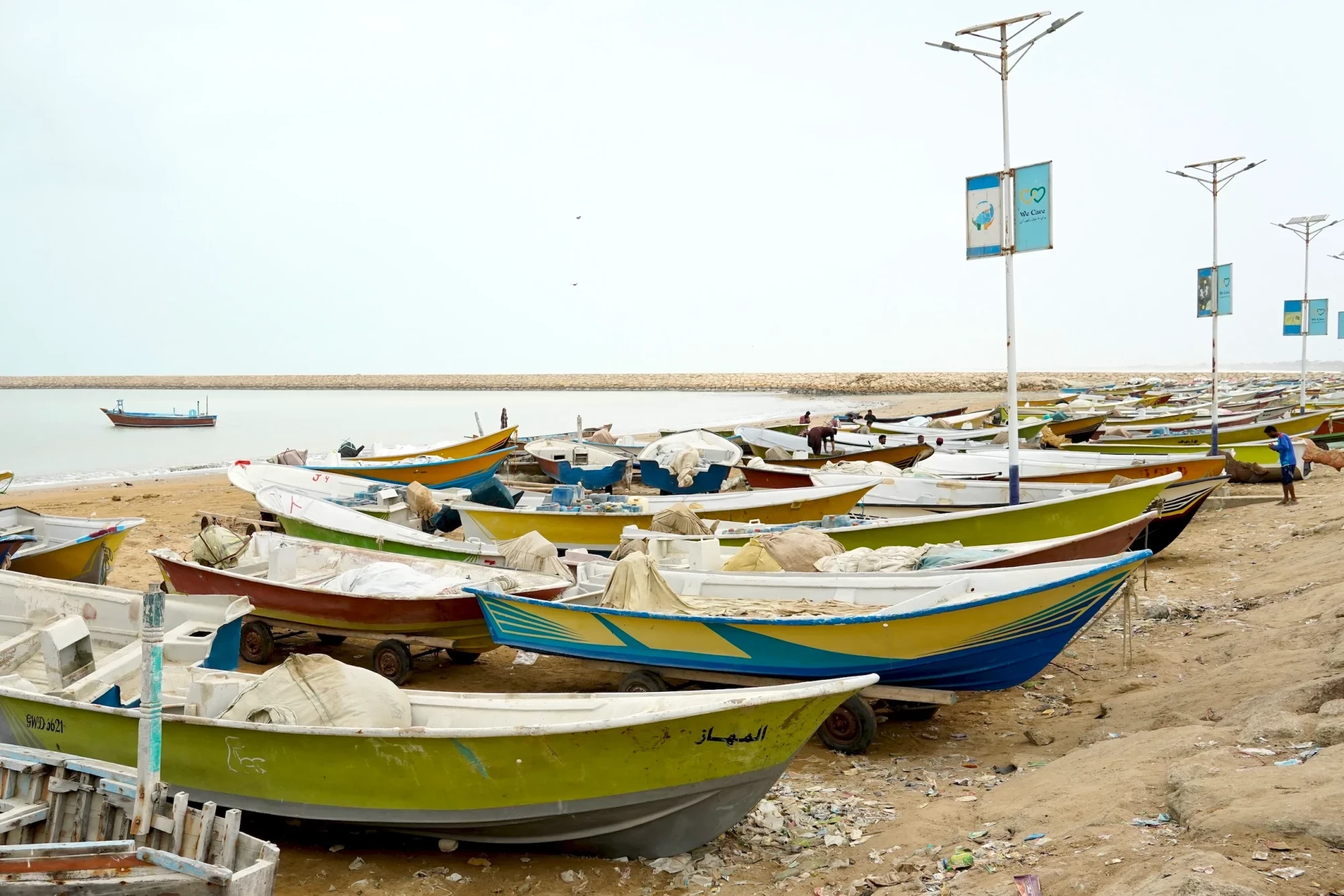 With the Iran-Pakistan border closed, fishing boats at the docks of Gwadar port in Balochistan remain at the docks, as some fishers opt to stay on land, citing loss of Iranian buyers (Image: Abdul Rahim)