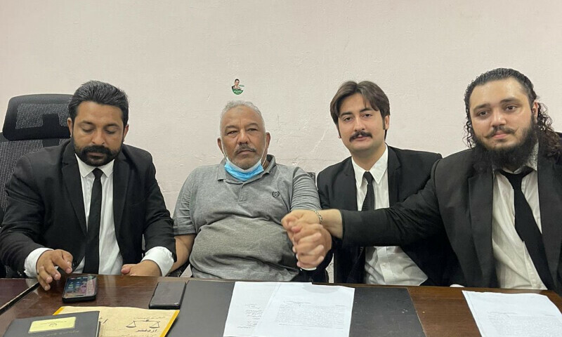 Sajid with his counsel on July 15. — via author