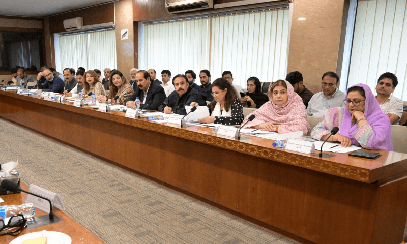 Dr Azimuddin Zahid Lakhvi chairs a meeting of the National Assembly Standing Committee on Federal Education in Islamabad on July 16, 2025. — X/NA_Committees