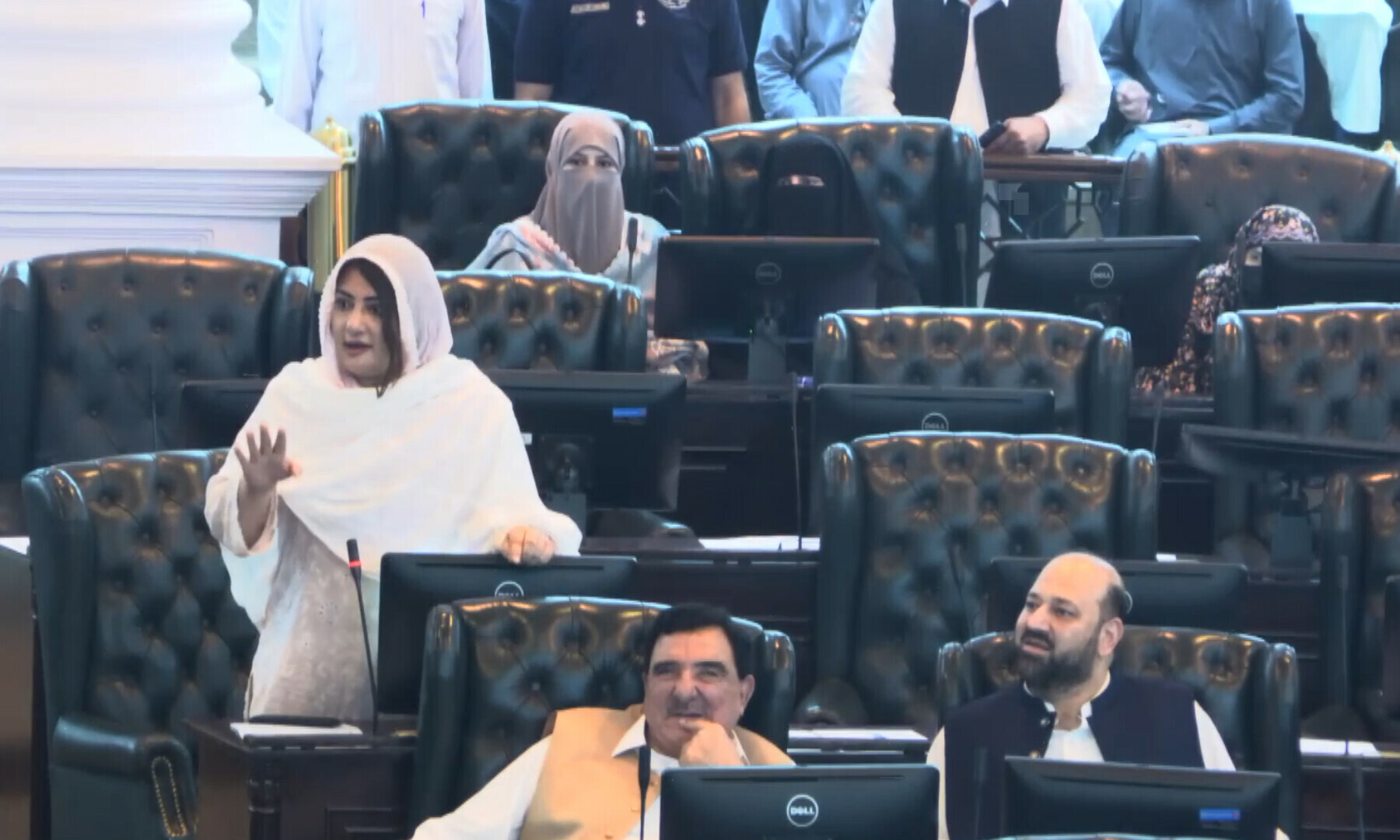 PML-N’s Sobia Shahid speaks during a session of the KP Assembly on July 20, 2025. — screengrab via Vimeo/KP Assembly