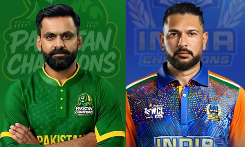 Team captains, former Pakistan men’s international player Muhammad Hafeez and India’s Yuvraj Singh. — World Championship of Legends website