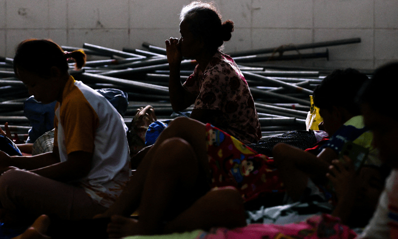 People rest inside a shelter in Surin, Thailand on July 25, 2025 after Thailand and Cambodia exchanged heavy artillery on Friday as their worst fighting in more than a decade stretched for a second day. &mdash; Reuters/Athit Perawongmetha