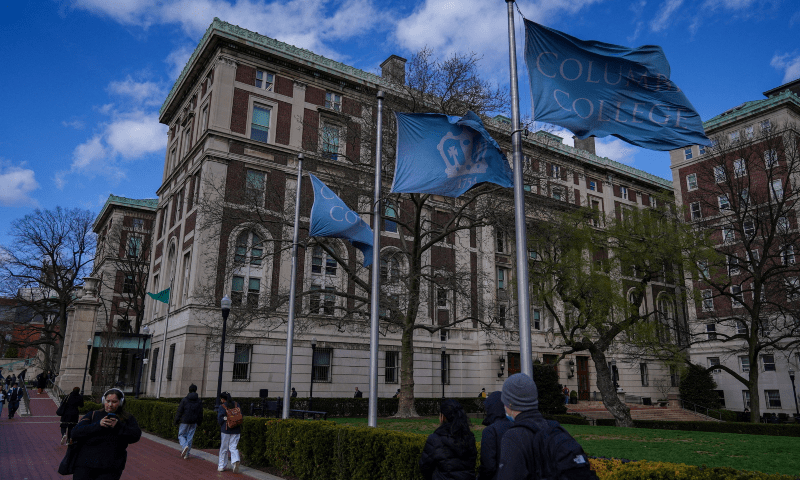 People walk on campus at Columbia University in New York City, US, on April 8, 2025. &mdash; Reuters/File