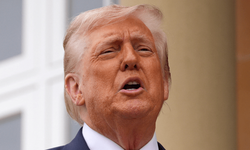 US President Donald Trump reacts as he meets with British Prime Minister Keir Starmer (not pictured) at Trump Turnberry golf club in Turnberry, Scotland, Britain on July 28, 2025. — Reuters