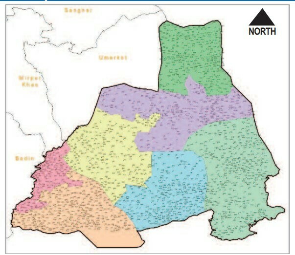 This map from the Sindh poverty reduction plan for Tharparkar shows settlements dotted across the district. This is a highly unusual pattern because no clusters or densities exist. People spread themselves out over Thar because water was so scarce. Economists such as Kaiser Bengali now say that any planning should work with the natural patterns as much as possible and not gun for high-rise dense city formations generally considered the norm and solution elsewhere in Pakistan so the government can attend to as many people as possible in as small a space.