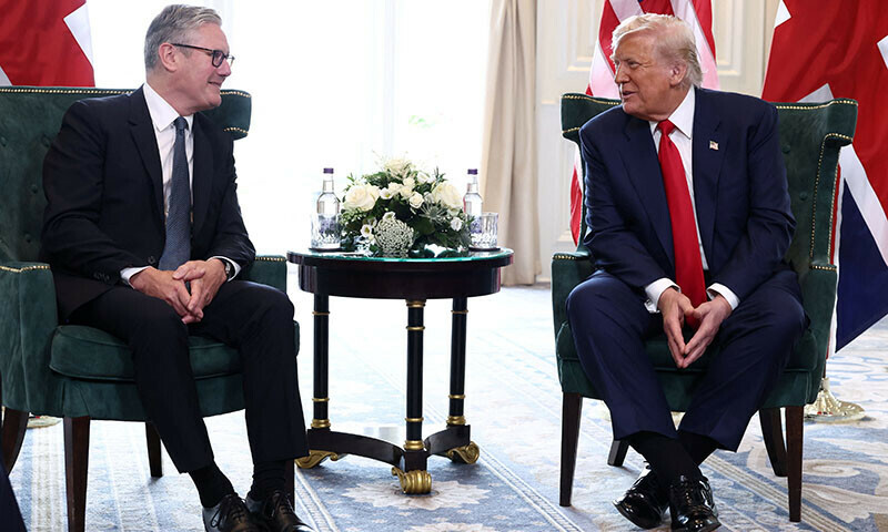 US President Donald Trump and British Prime Minister Keir Starmer hold a bilateral meeting at the Trump Turnberry golf course in Turnberry, Scotland on July 28. &mdash; Reuters