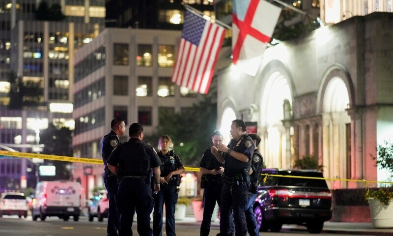 Police officers stand near the scene of a reported shooter situation in the Manhattan borough of New York City, US July 28, 2025. &mdash; Reuters