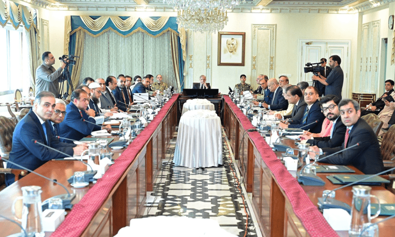 Prime Minister Shehbaz Sharif chairs a weekly review meeting on Cashless and Digital Economy. &mdash; Photo via X/@ShehbazDigital