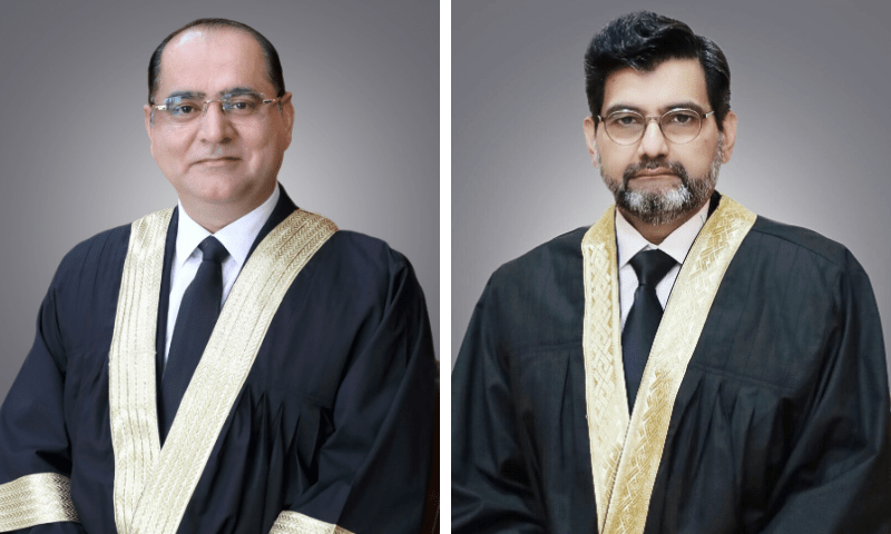 IHC&rsquo;s Justice Khadim Hussain Soomro (L) and Justice Mohammad Azam Khan (R). &mdash; IHC website