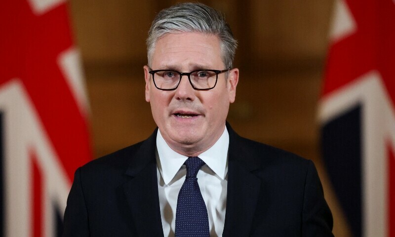 Britain&rsquo;s Prime Minister Keir Starmer delivers a statement on the day the cabinet was recalled to discuss the situation in Gaza, in London, Britain, July 29. &mdash; Reuters