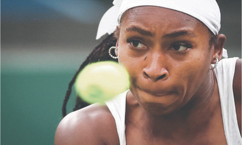 COCO Gauff of the US in action against Ukraine&rsquo;s Dayana Yastremska during their match.&mdash;AFP