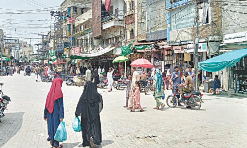 A view of historic Chappar Bazaar of Chakwal.