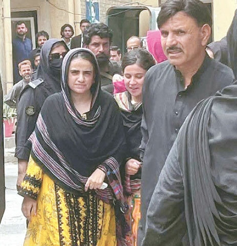 QUETTA: Mahrang Baloch is brought before the anti-terrorism court.—PPI