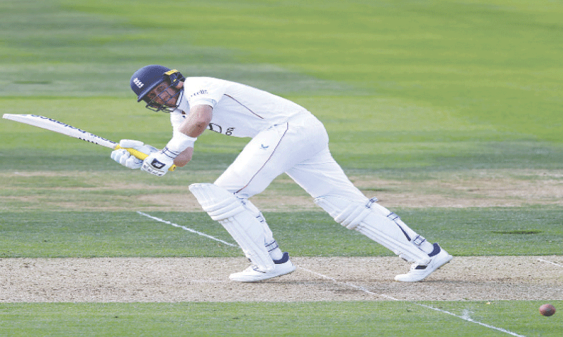 ENGLAND batter Joe Root plays a shot during the third Test against India at Lord’s on Thursday.—Reuters ENGLAND batter Joe Root plays a shot during the third Test against India at Lord’s on Thursday.—Reuters