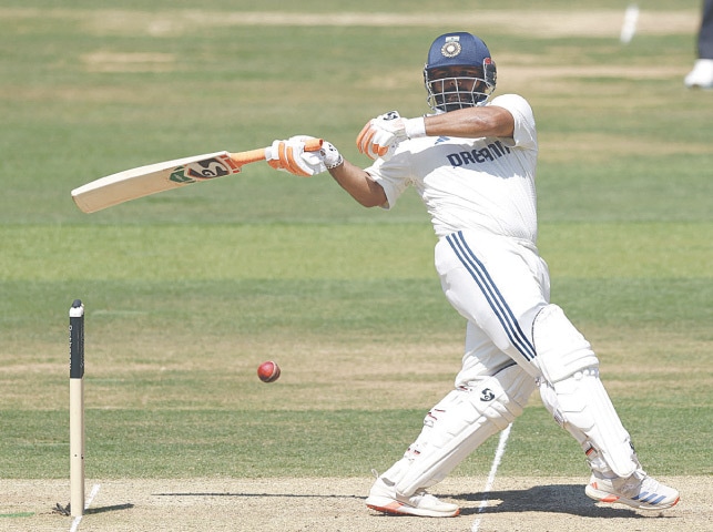  INDIAN batter Rishabh Pant plays a shot during the third Test against England at Lord&rsquo;s on Saturday.&mdash;Reuters 