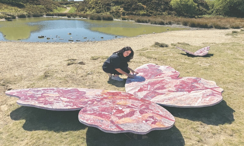 The artist Meherunnisa Asad pictured at the exhibition &lsquo;99 Butterflies&rsquo; | David Lindsay