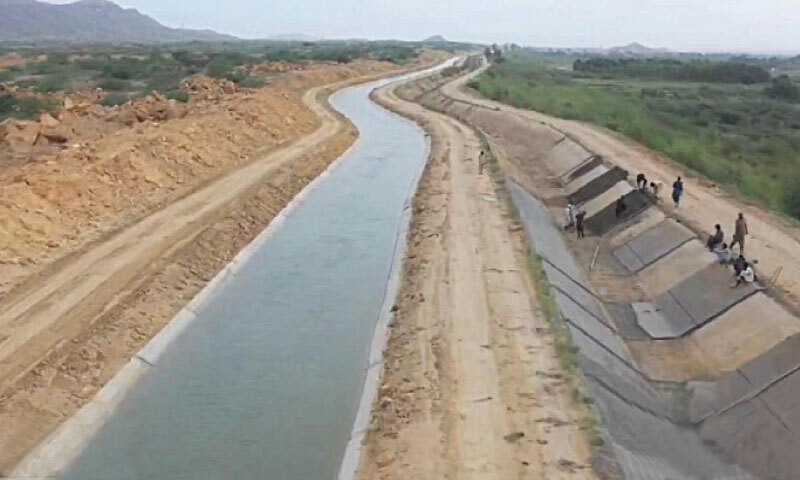 Construction work is underway on the new Hub Canal, parallel to the existing one, which the Karachi mayor says will become operational on Independence Day.&mdash;Dawn