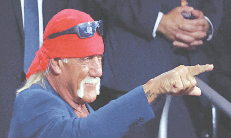 HULK Hogan at the Republican convention in Milwaukee, Wisconsin, on July 18 last year.—Reuters HULK Hogan at the Republican convention in Milwaukee, Wisconsin, on July 18 last year.—Reuters