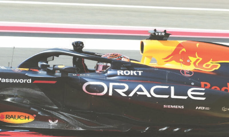RED BULL Racing’s Dutch driver Max Verstappen celebrates inside his car after winning the sprint race of the Belgian F1 Grand Prix at the Spa-Francorchamps circuit on Saturday.—AFP