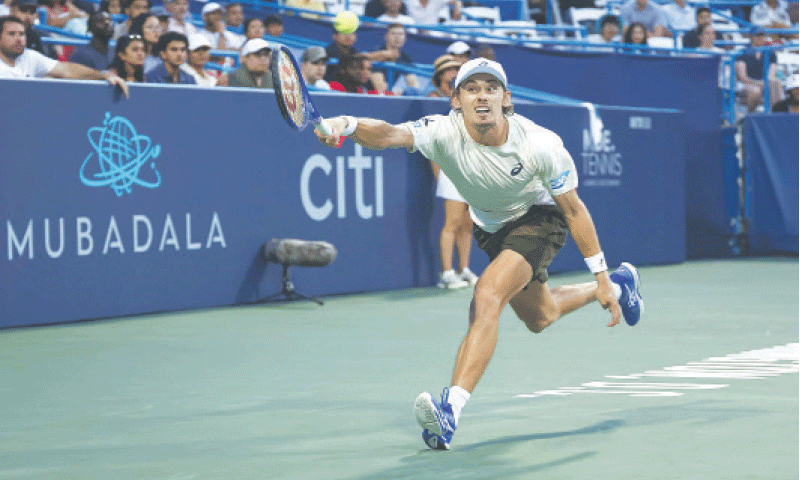 ALEX De Minaur of Australia returns a shot against Spain&rsquo;s Alejandro Davidovich Fokina during the Washington Open final at the William H.G. FitzGerald Tennis Center.&mdash;AFP