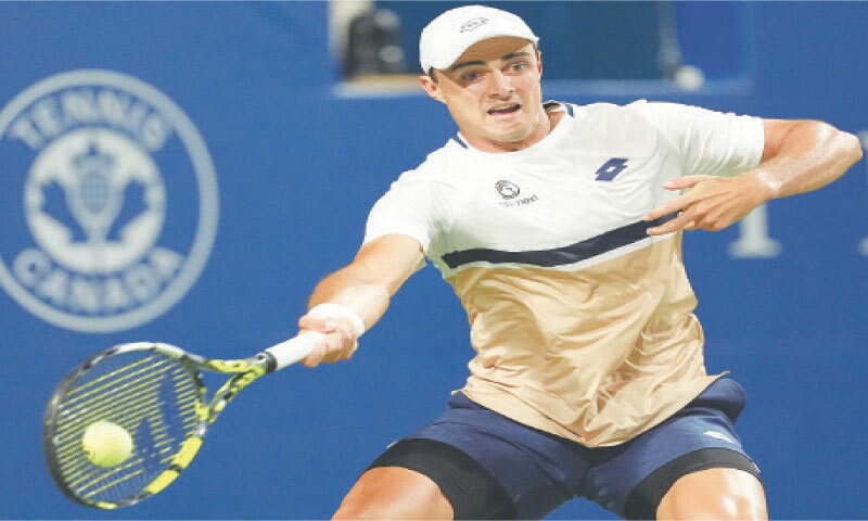 AUSTRALIA’S Adam Walton plays a return against Alexander Zverev of Germany during their Canadian Open match at the Sobeys Stadium.—Reuters