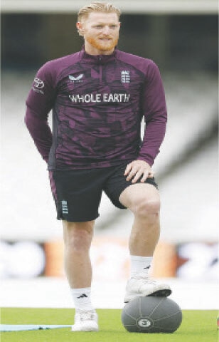 ENGLAND captain Ben Stokes looks on during a practice session at the Oval on Wednesday.&mdash;Reuters