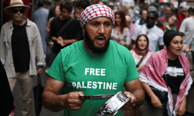 People attend a protest in support of Palestinians, calling for an immediate ceasefire in Gaza, amid the ongoing conflict between Israel and Hamas, in Paris, France on July 31, 2025. &mdash; Reuters 