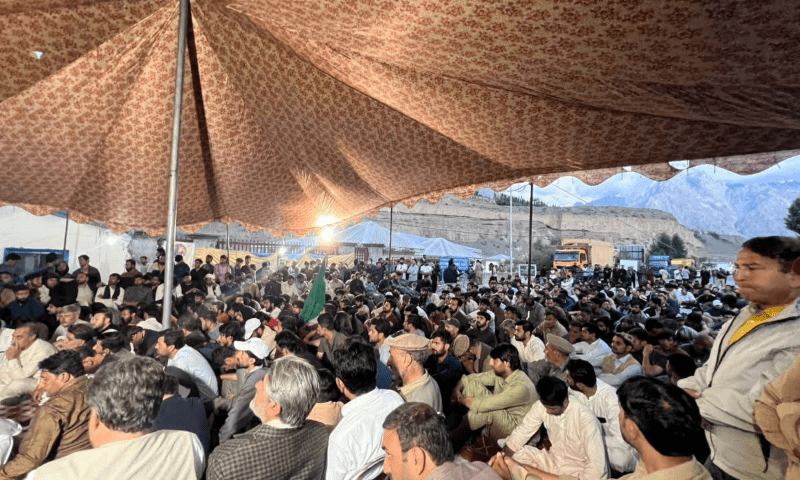 Traders continue their protest for a 23rd consecutive day in GB, blocking the Karakoram Highway, on Aug 1, 2025. — Photo via author Traders continue their protest for a 23rd consecutive day in GB, blocking the Karakoram Highway, on Aug 1, 2025. — Photo via author