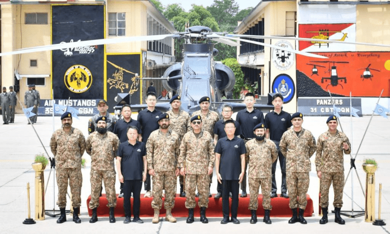 COAS Field Marshal Asim Munir attends the induction ceremony of Z-10ME attack helicopters. &mdash; ISPR