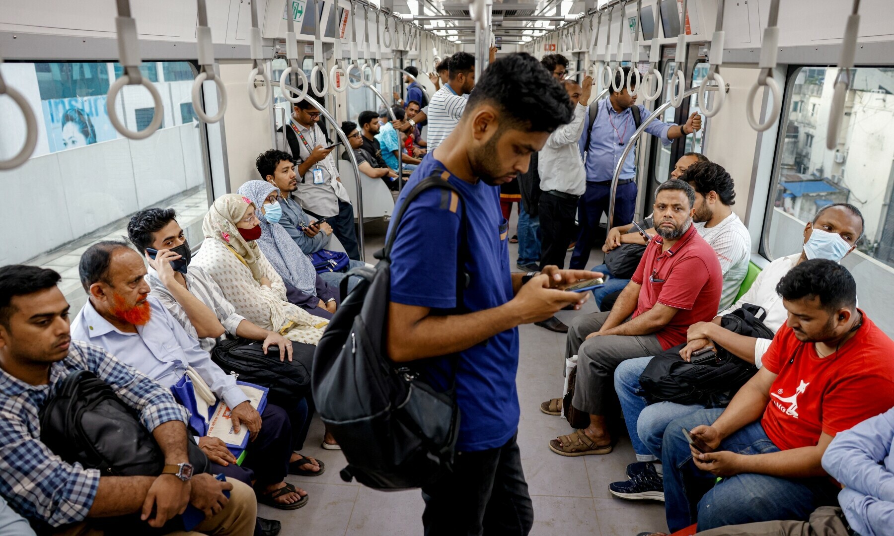 Commuters ride in the country&rsquo;s first metro rail, in Dhaka on July 30, 2025. &mdash; Reuters