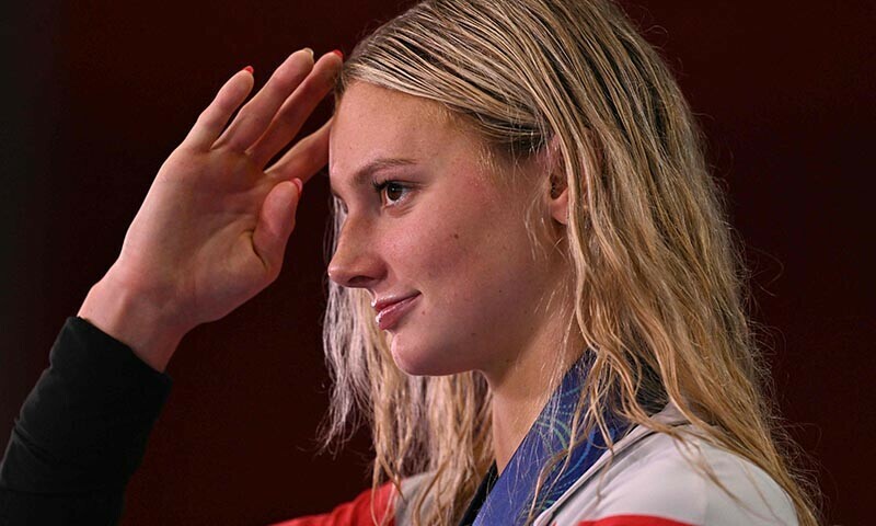 Canada&rsquo;s swimmer Summer McIntosh speaks to the press after the swimming event during the 2025 World Aquatics Championships in Singapore on August 3, 2025. &mdash; AFP