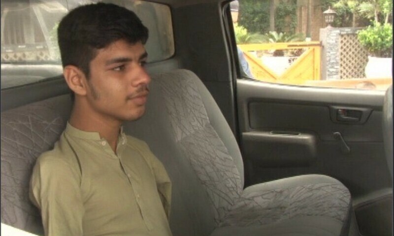 Sudais Khan is pictured inside a car in Peshawar on , August 2, 2025. &mdash; DawnNewsTV