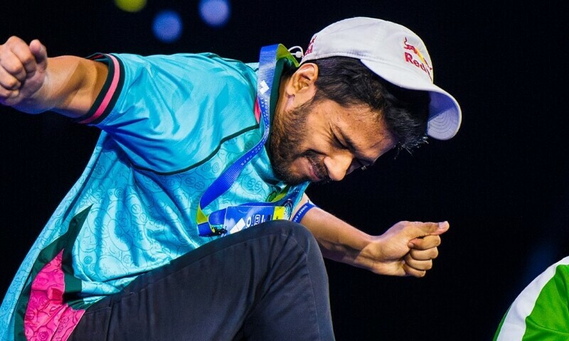 Pakistan gamer Arslan “Ash” Siddique celebrates his win at the EVO 2025 fighting game tournament in Las Vegas, US on Monday. — Red Bull Gaming Instagram Pakistan gamer Arslan “Ash” Siddique celebrates his win at the EVO 2025 fighting game tournament in Las Vegas, US on Monday. — Red Bull Gaming Instagram