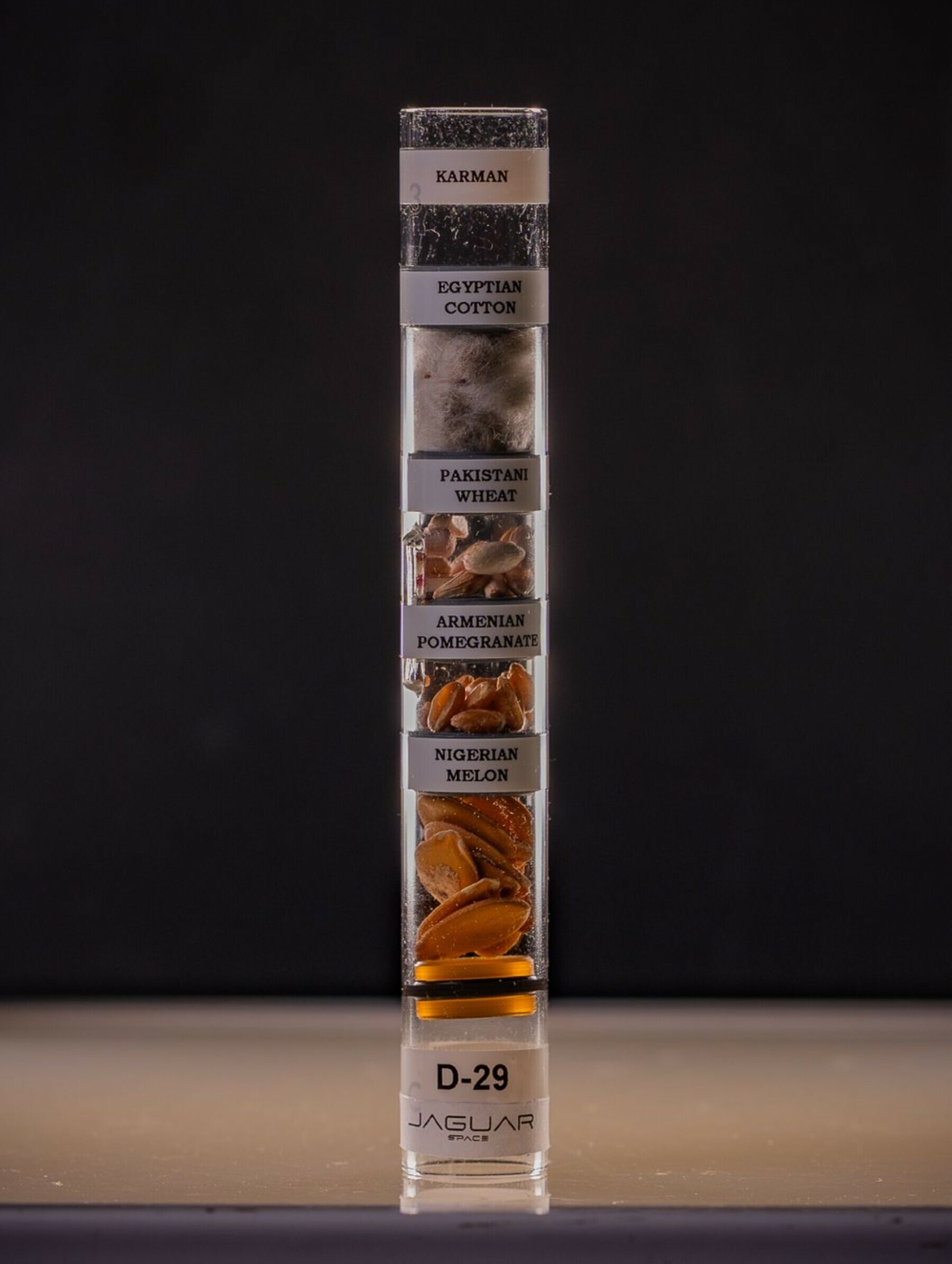  The test tube that carried wheat seeds into space. 