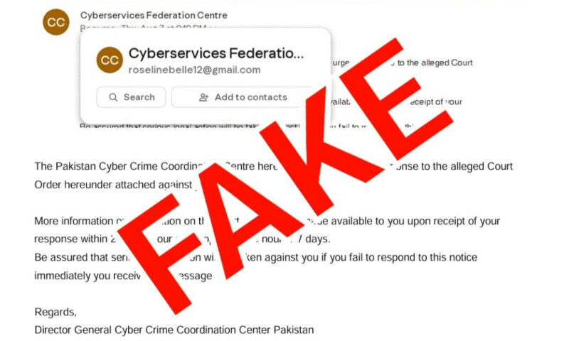 An example of a email sent by a fraudster in the FIA&rsquo;s name. &mdash; FIA