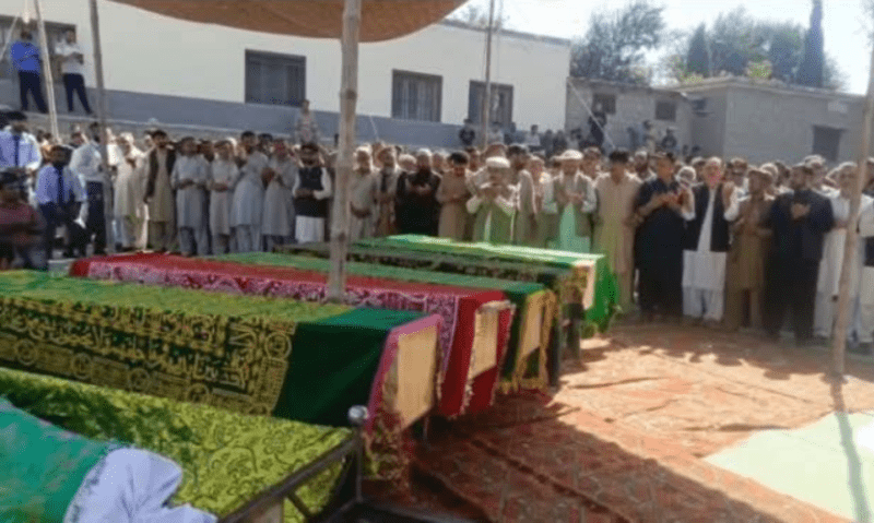 Residents attend funeral prayers of seven volunteers who died due to a landslide in GB’s Danyor town on Aug 11, 2025. — via author Residents attend funeral prayers of seven volunteers who died due to a landslide in GB’s Danyor town on Aug 11, 2025. — via author