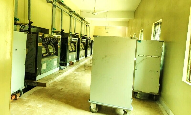 Rs. 1.2 million Laundry Unit are lying dysfunctional at Sahiwal Teaching Hospital from last nine years. The unit was approved in ADP schemes of Year 2016 and 2017. — Photo by Author Rs. 1.2 million Laundry Unit are lying dysfunctional at Sahiwal Teaching Hospital from last nine years. The unit was approved in ADP schemes of Year 2016 and 2017. — Photo by Author