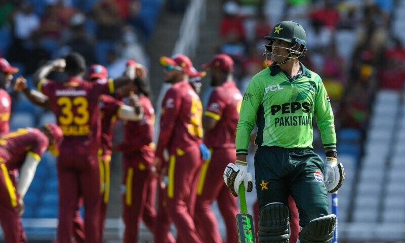 Naseem Shah walks off the field dismissed by Jayden Seales of West Indies during the third One Day International (ODI) cricket match between West Indies and Pakistan at Brian Lara Cricket Academy in Tarouba, Trinidad and Tobago, on August 12. — AFP Naseem Shah walks off the field dismissed by Jayden Seales of West Indies during the third One Day International (ODI) cricket match between West Indies and Pakistan at Brian Lara Cricket Academy in Tarouba, Trinidad and Tobago, on August 12. — AFP