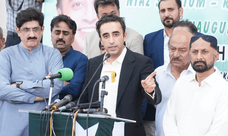 PPP Chairman Bilawal Bhutto-Zardari speaks to the media in Hyderabad after the inauguration of the renovation of Niaz Stadium. — Photo via X/@MediaCellPPP PPP Chairman Bilawal Bhutto-Zardari speaks to the media in Hyderabad after the inauguration of the renovation of Niaz Stadium. — Photo via X/@MediaCellPPP