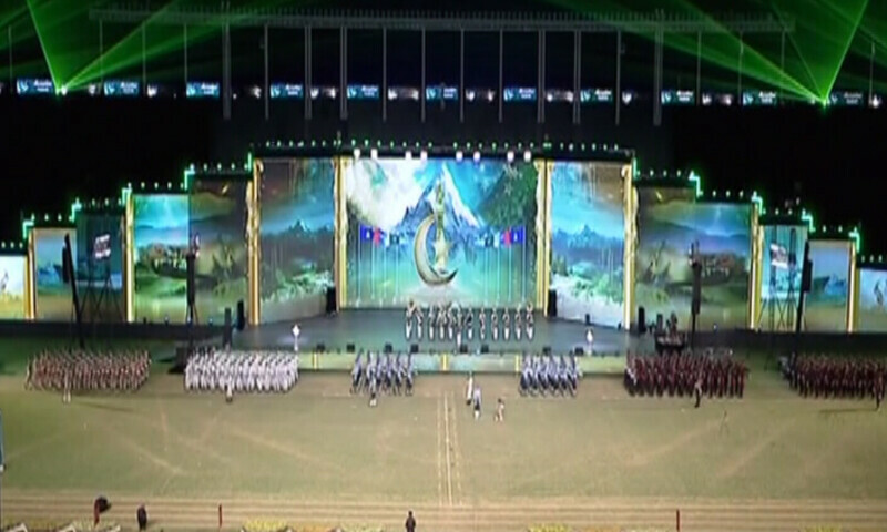 Scenes from a special grand ceremony to mark Marka-i-Haq and Independence Day in Islamabad on Wednesday. &mdash; DawnNewsTV