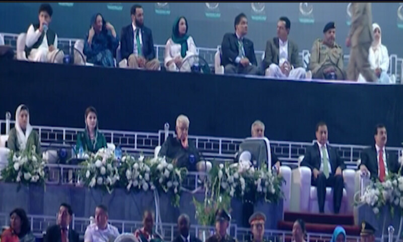 Federal ministers and state officials attend an event to mark Marka-i-Haq and Independence Day in Islamabad on Wednesday. &mdash; DawnNewsTV