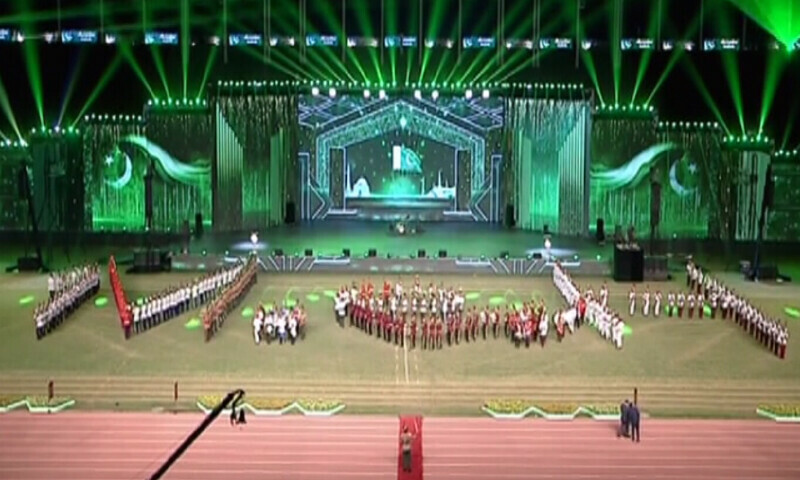 Scenes from a special grand ceremony to mark Marka-i-Haq and Independence Day in Islamabad on Wednesday. &mdash; DawnNewsTV
