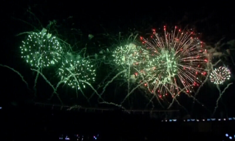 Fireworks at a special grand ceremony to mark Marka-i-Haq and Independence Day in Islamabad on Wednesday. — DawnNewsTV