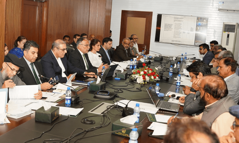 Planning Minister Ahsan Iqbal chairs a CDWP meeting on Aug 15, 2025. &mdash; PID