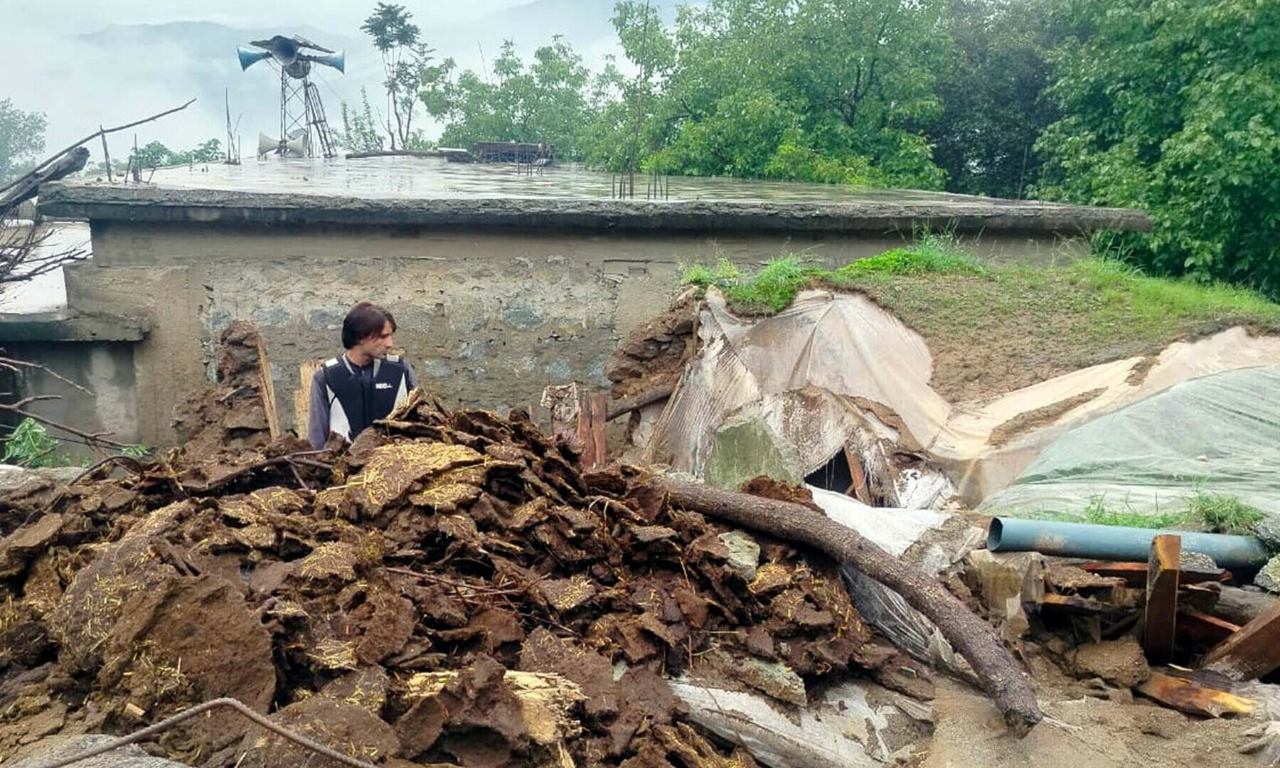 View of destruction due to landslide and flash flood caused by
heavy rains, in Salarzai Tehsil of KP&rsquo;s Bajaur on Aug 15, 2025. &mdash; PPI Images