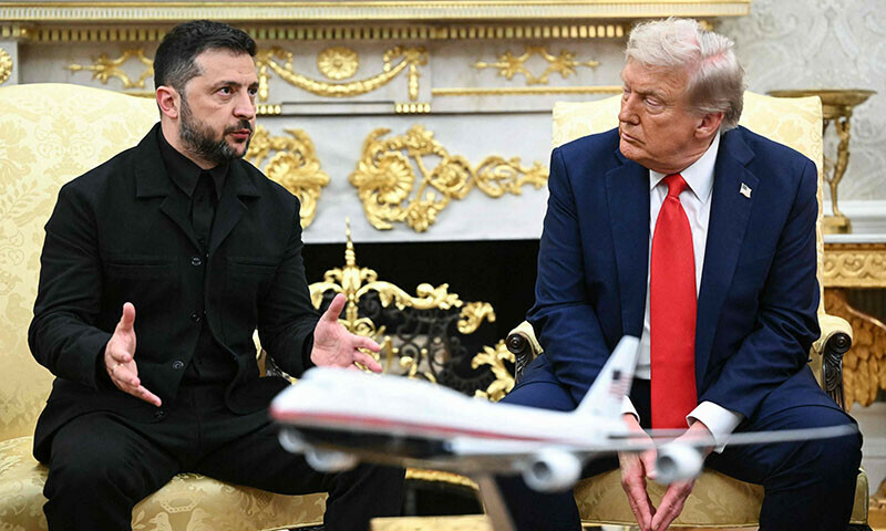 Ukrainian President Volodymyr Zelensky and US President Donald Trump participate in a meeting in the Oval Office of the White House in Washington, DC, US on August 18. &mdash; AFP