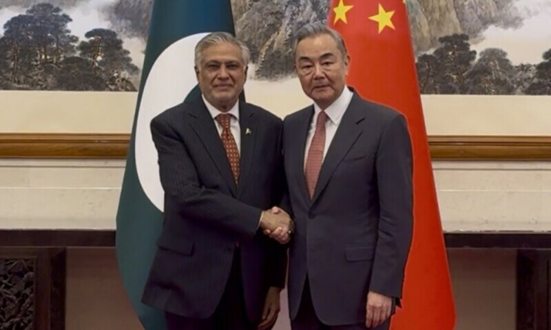 Foreign Minister Ishaq Dar (L) meets with Chinese Foreign Minister Wang Yi (R) in Beijing, May 20. &mdash; X/@ForeignOfficePk/File