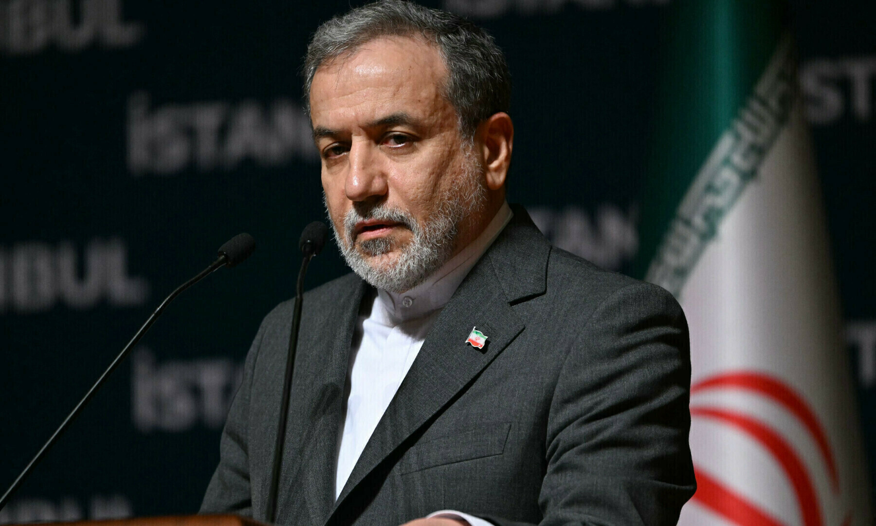 Iran&rsquo;s Foreign Minister Abbas Araghchi speaks during a press conference at the Lutfi Kırdar Congress Centre on the sidelines of the 51st session of OIC Council of Foreign Ministers, in Istanbul on June 22. &mdash; AFP/File