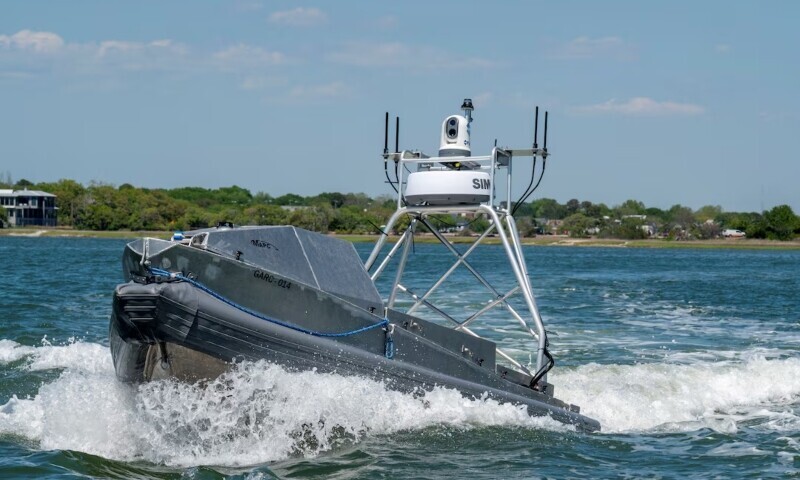 A US Navy Global Autonomous Reconnaissance Craft (GARC) assigned to Naval Information Warfare Centre Atlantic, manoeuvres during Exercise Southern Lightning in Charleston, South Carolina, US on April 17, 2025. &mdash; Reuters/File